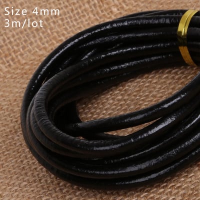 Vânzare fierbinte de înaltă calitate, în formă rotundă, din piele naturală, sfoară de ascuns, sfoară neagră pentru accesorii de cusut manual