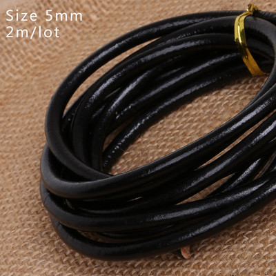 Vânzare fierbinte de înaltă calitate, în formă rotundă, din piele naturală, sfoară de ascuns, sfoară neagră pentru accesorii de cusut manual