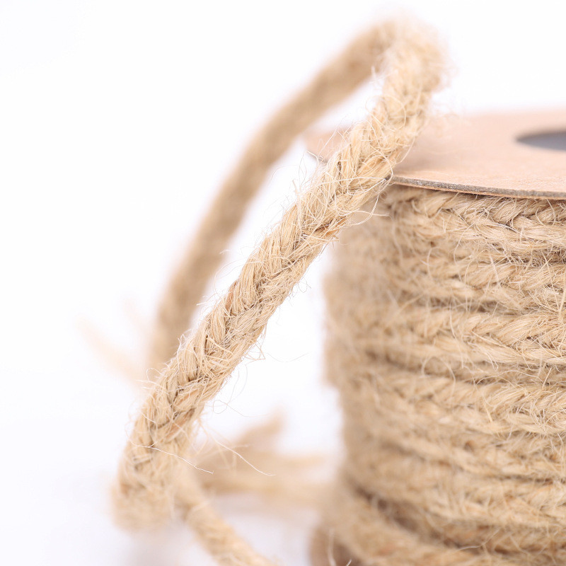 5m x 5mm Prirodni konoplji od konoplje Pletena Hessian vrpca Ručno izrađeni DIY rukotvorini Žice Konop Uže Vintage Rustikalni dodaci za uređenje doma