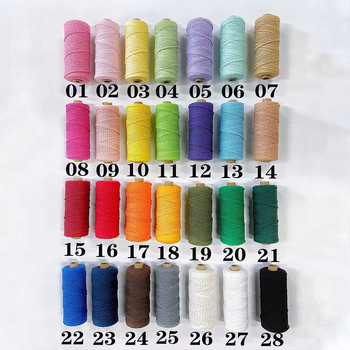 3 мм 10 метра Макарон памучен шнур Въже за макраме Цветни нишки Плетени занаяти Ръчна работа Направи си сам Декорация на дома