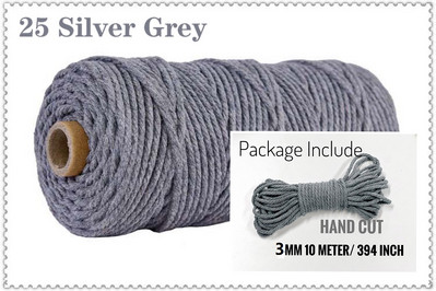 3 mm-es, 10 méteres makaron pamutzsinór makramé kötél színes cérnával fonott kézműves kézimunka barkácsolás otthoni dekoráció