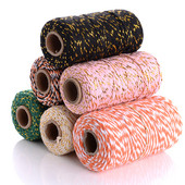 100M 2 mm Šareni makrame kabel Pamučni konop Konac Konac Bohemia Wedding Crafts DIY Ručno šivanje Home Wall Party Decor