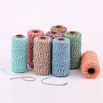 100M 2mm цветен шнур за макраме памучно въже канап конец връв бохемски сватбени занаяти Направи си сам ръчно изработени шевни домашна стена парти декор