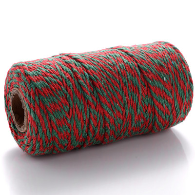 100M 2 mm Šareni makrame kabel Pamučni konop Konac Konac Bohemia Wedding Crafts DIY Ručno šivanje Home Wall Party Decor