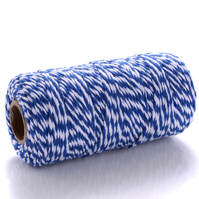 100M 2 mm Šareni makrame kabel Pamučni konop Konac Konac Bohemia Wedding Crafts DIY Ručno šivanje Home Wall Party Decor