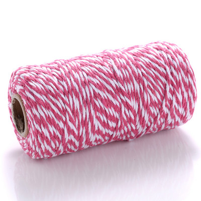 100M 2 mm Šareni makrame kabel Pamučni konop Konac Konac Bohemia Wedding Crafts DIY Ručno šivanje Home Wall Party Decor