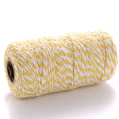 100M 2 mm Šareni makrame kabel Pamučni konop Konac Konac Bohemia Wedding Crafts DIY Ručno šivanje Home Wall Party Decor