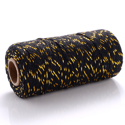 100M 2 mm Šareni makrame kabel Pamučni konop Konac Konac Bohemia Wedding Crafts DIY Ručno šivanje Home Wall Party Decor