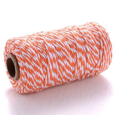 100M 2 mm Šareni makrame kabel Pamučni konop Konac Konac Bohemia Wedding Crafts DIY Ručno šivanje Home Wall Party Decor