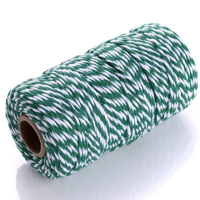 100M 2 mm Šareni makrame kabel Pamučni konop Konac Konac Bohemia Wedding Crafts DIY Ručno šivanje Home Wall Party Decor