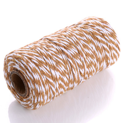 100M 2 mm Šareni makrame kabel Pamučni konop Konac Konac Bohemia Wedding Crafts DIY Ručno šivanje Home Wall Party Decor