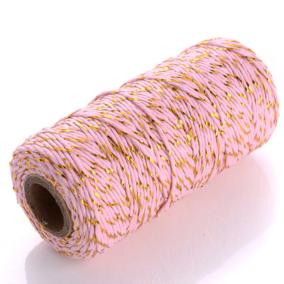 100M 2 mm Šareni makrame kabel Pamučni konop Konac Konac Bohemia Wedding Crafts DIY Ručno šivanje Home Wall Party Decor