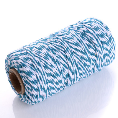 100M 2 mm Šareni makrame kabel Pamučni konop Konac Konac Bohemia Wedding Crafts DIY Ručno šivanje Home Wall Party Decor