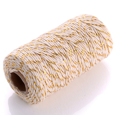 100M 2 mm Šareni makrame kabel Pamučni konop Konac Konac Bohemia Wedding Crafts DIY Ručno šivanje Home Wall Party Decor