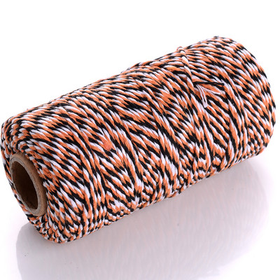 100M 2 mm Šareni makrame kabel Pamučni konop Konac Konac Bohemia Wedding Crafts DIY Ručno šivanje Home Wall Party Decor