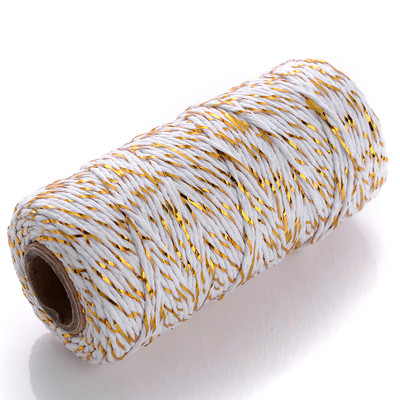 100M 2 mm Šareni makrame kabel Pamučni konop Konac Konac Bohemia Wedding Crafts DIY Ručno šivanje Home Wall Party Decor