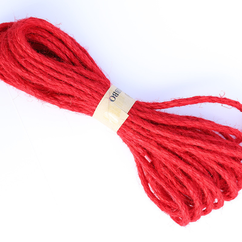 6 mm 10 M sjajna jutena užad Konop od jutene vrpce Užad Rasvjeta DIY rukotvorine Zamotavanje darova Crno-crvene užadi za ukrašavanje boca