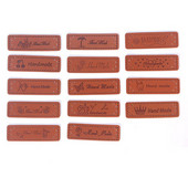 Nova smeđa izrađena s ručno izrađenim etiketama od PU kože u obliku srca, 50 kom.