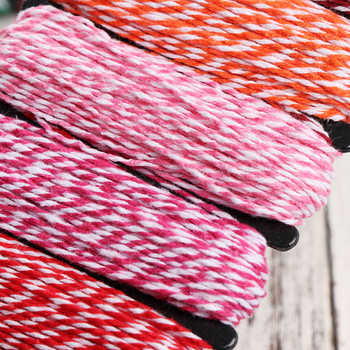 Λεπτό μικτό διπλό χρώμα Baker βαμβακερό σχοινί για DIY συσκευασία δώρου Scrapbooking Διακόσμηση πάρτι γενεθλίων γάμου Νέο