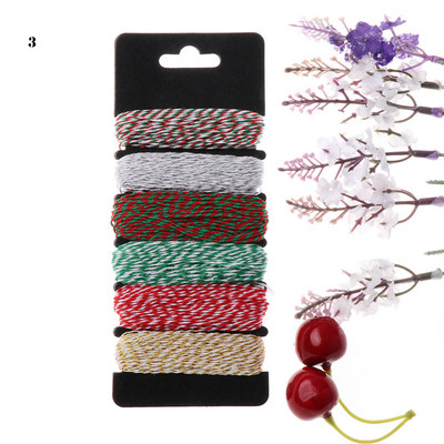 4 sluoksnių plona mišri dvispalvė kepimo virvė medvilninė virvė, skirta „pasidaryk pats“ dovanų pakavimui „Scrapbooking“ Vestuvių gimtadienio puošmena Nauja