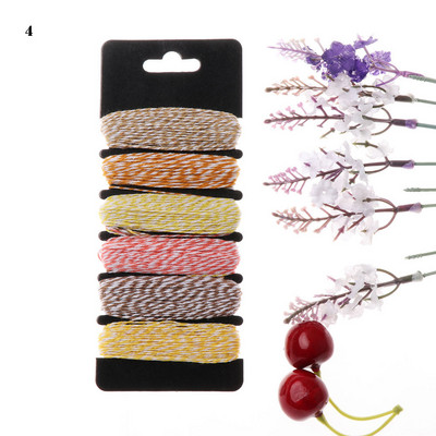 4 sluoksnių plona mišri dvispalvė kepimo virvė medvilninė virvė, skirta „pasidaryk pats“ dovanų pakavimui „Scrapbooking“ Vestuvių gimtadienio puošmena Nauja