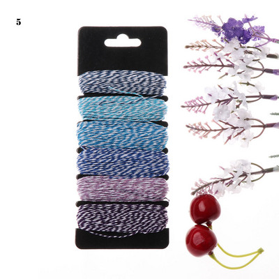 4 sluoksnių plona mišri dvispalvė kepimo virvė medvilninė virvė, skirta „pasidaryk pats“ dovanų pakavimui „Scrapbooking“ Vestuvių gimtadienio puošmena Nauja