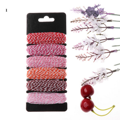 4 sluoksnių plona mišri dvispalvė kepimo virvė medvilninė virvė, skirta „pasidaryk pats“ dovanų pakavimui „Scrapbooking“ Vestuvių gimtadienio puošmena Nauja