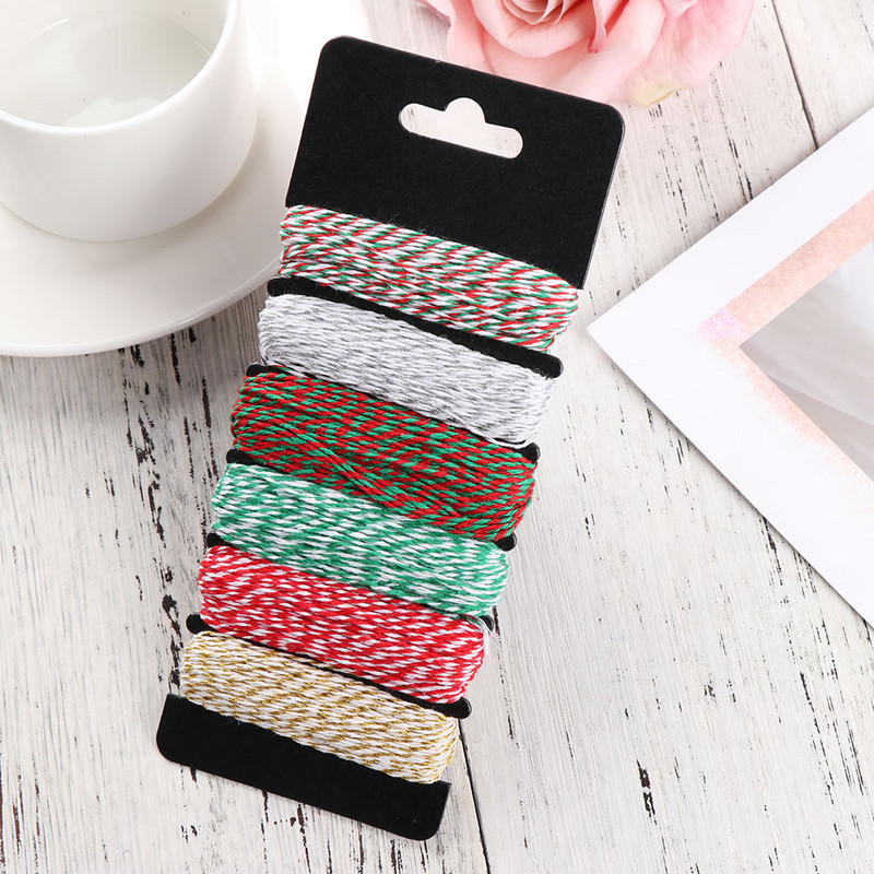 4 sluoksnių plona mišri dvispalvė kepimo virvė medvilninė virvė, skirta „pasidaryk pats“ dovanų pakavimui „Scrapbooking“ Vestuvių gimtadienio puošmena Nauja