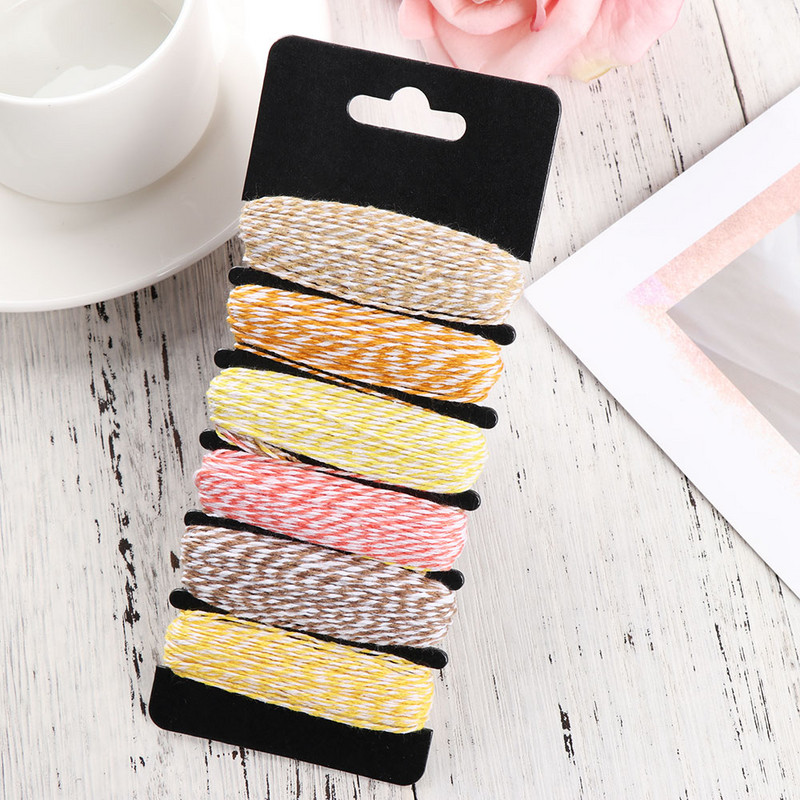 4 sluoksnių plona mišri dvispalvė kepimo virvė medvilninė virvė, skirta „pasidaryk pats“ dovanų pakavimui „Scrapbooking“ Vestuvių gimtadienio puošmena Nauja