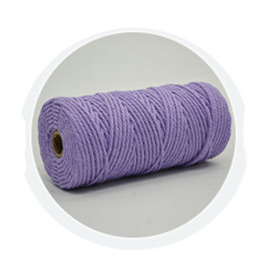 Makrama aukla 3 mm dabīgas kokvilnas aukla, 12 ruļļi, 4 šķiedru krāsaina makrama aukla, krāsaina kokvilnas virve adīšanai.