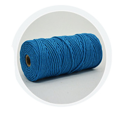 Makrama aukla 3 mm dabīgas kokvilnas aukla, 12 ruļļi, 4 šķiedru krāsaina makrama aukla, krāsaina kokvilnas virve adīšanai.