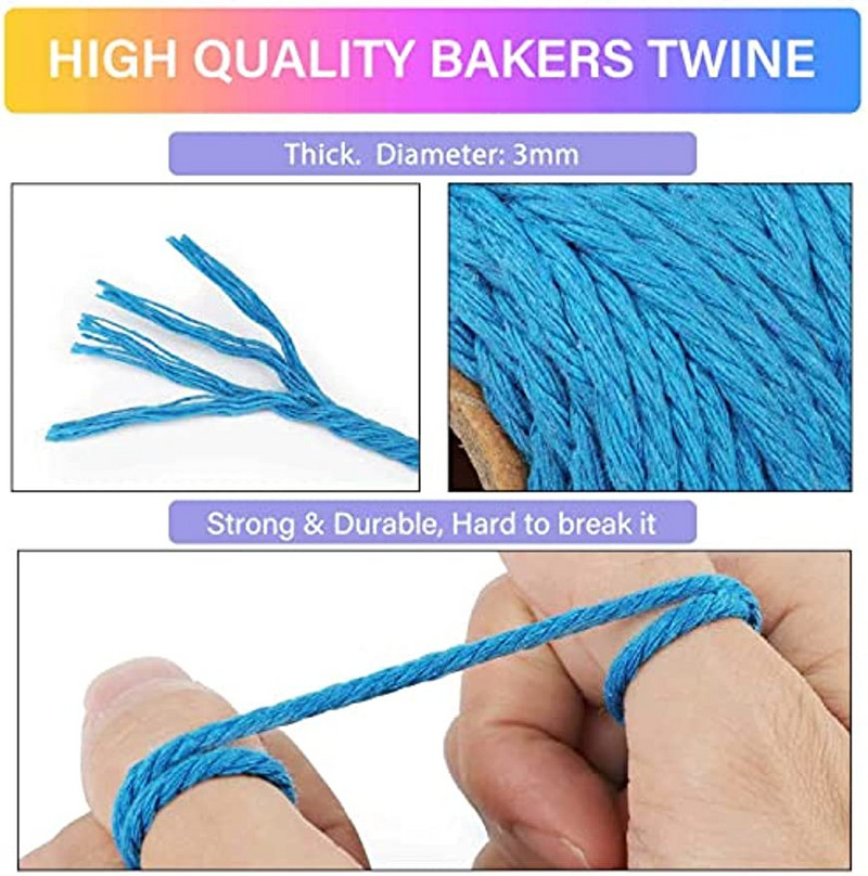 Makrama aukla 3 mm dabīgas kokvilnas aukla, 12 ruļļi, 4 šķiedru krāsaina makrama aukla, krāsaina kokvilnas virve adīšanai.