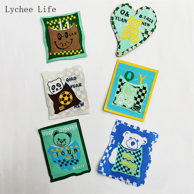 Lychee Life 5Pcs Ins Cartoon Bear Etikete za šivanje odjeće Ručno izrađene oznake za odjeću DIY Rukotvorine za šivanje odjeće