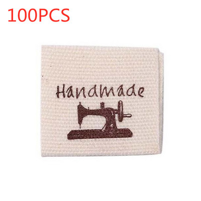 100 kom 4x2cm šivaći stroj/škare/naljepnica za ovratnik odjeće s kuglicom pređe, tkana naljepnica za odjeću za dodatke za šivanje odjeće