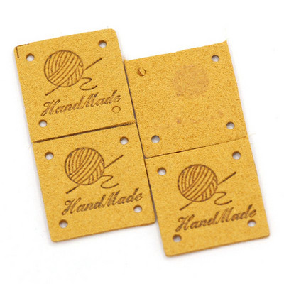 Pribor za šivanje 20 komada kvadratnih naljepnica Ručno izrađene oznake za odjeću Oznake od PU kože Uradi sam šeširi za pletenje Ručno izrađene naljepnice Poklon dekor