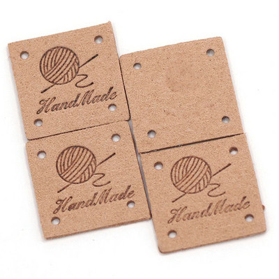 Pribor za šivanje 20 komada kvadratnih naljepnica Ručno izrađene oznake za odjeću Oznake od PU kože Uradi sam šeširi za pletenje Ručno izrađene naljepnice Poklon dekor