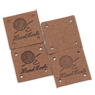 Pribor za šivanje 20 komada kvadratnih naljepnica Ručno izrađene oznake za odjeću Oznake od PU kože Uradi sam šeširi za pletenje Ručno izrađene naljepnice Poklon dekor