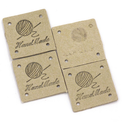 Pribor za šivanje 20 komada kvadratnih naljepnica Ručno izrađene oznake za odjeću Oznake od PU kože Uradi sam šeširi za pletenje Ručno izrađene naljepnice Poklon dekor