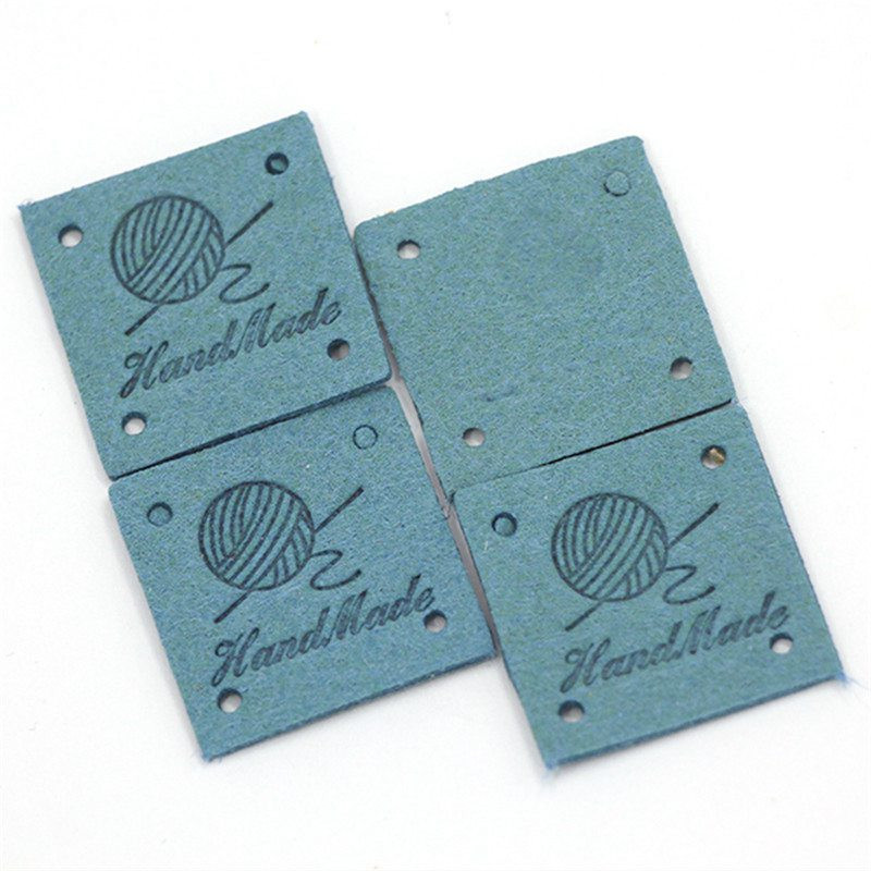 Pribor za šivanje 20 komada kvadratnih naljepnica Ručno izrađene oznake za odjeću Oznake od PU kože Uradi sam šeširi za pletenje Ručno izrađene naljepnice Poklon dekor