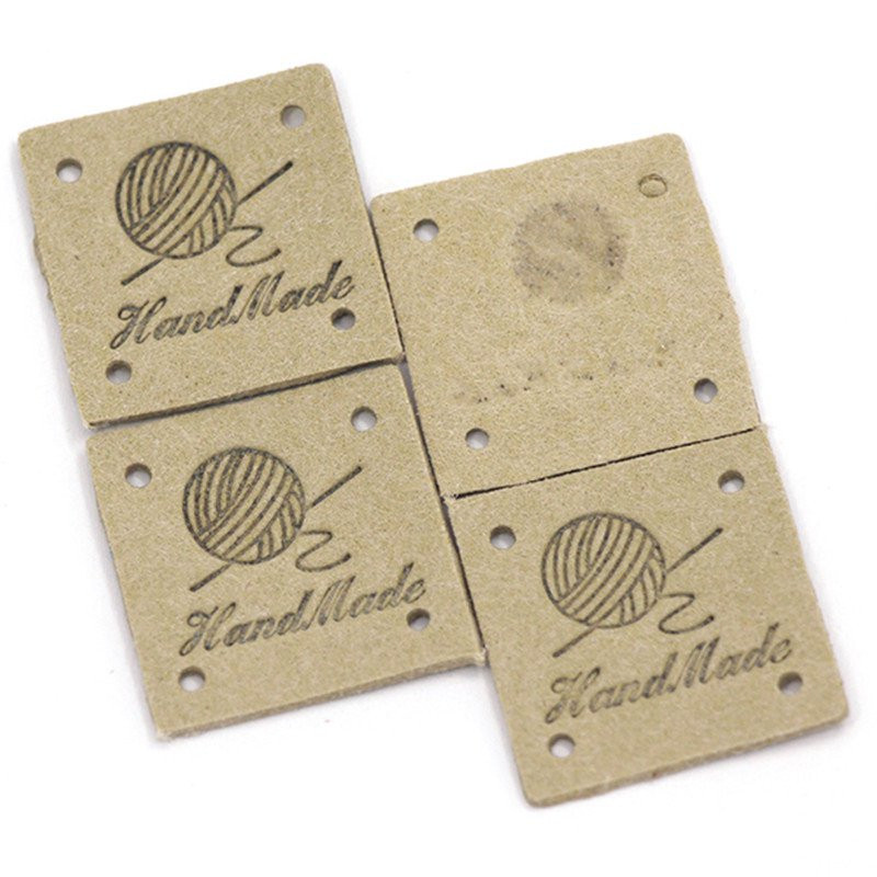 Pribor za šivanje 20 komada kvadratnih naljepnica Ručno izrađene oznake za odjeću Oznake od PU kože Uradi sam šeširi za pletenje Ručno izrađene naljepnice Poklon dekor
