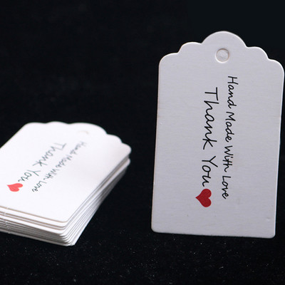 Etikety na narodeninové balenie 100 ks hnedých kraftových/bielych papierových visačiek s poďakovaním, DIY etiketa s mušľou, svadobná darčeková ozdobná visačka 3*5cm