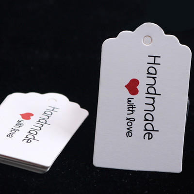 Etikety na narodeninové balenie 100 ks hnedých kraftových/bielych papierových visačiek s poďakovaním, DIY etiketa s mušľou, svadobná darčeková ozdobná visačka 3*5cm