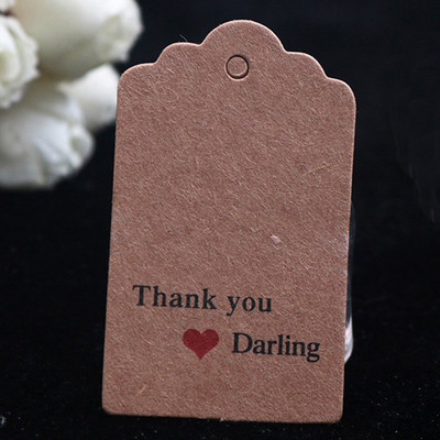 Etikety na narodeninové balenie 100 ks hnedých kraftových/bielych papierových visačiek s poďakovaním, DIY etiketa s mušľou, svadobná darčeková ozdobná visačka 3*5cm