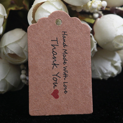 Etikety na narodeninové balenie 100 ks hnedých kraftových/bielych papierových visačiek s poďakovaním, DIY etiketa s mušľou, svadobná darčeková ozdobná visačka 3*5cm