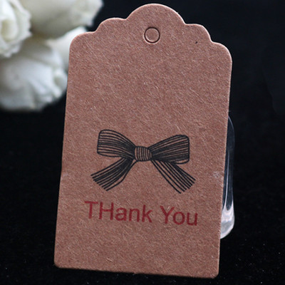 Etikety na narodeninové balenie 100 ks hnedých kraftových/bielych papierových visačiek s poďakovaním, DIY etiketa s mušľou, svadobná darčeková ozdobná visačka 3*5cm