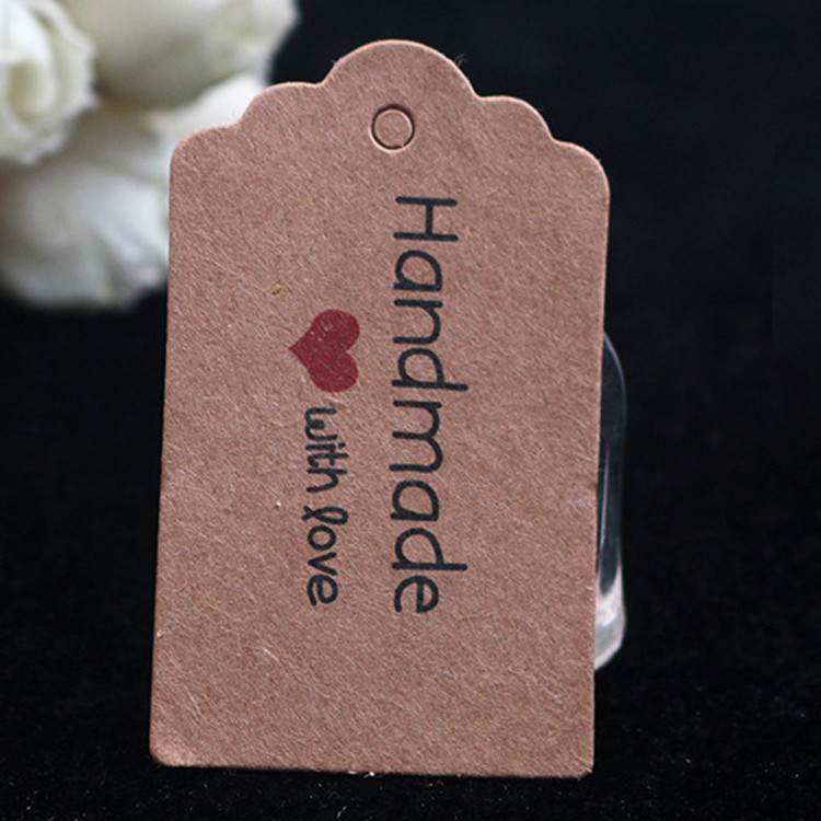 Etikety na narodeninové balenie 100 ks hnedých kraftových/bielych papierových visačiek s poďakovaním, DIY etiketa s mušľou, svadobná darčeková ozdobná visačka 3*5cm