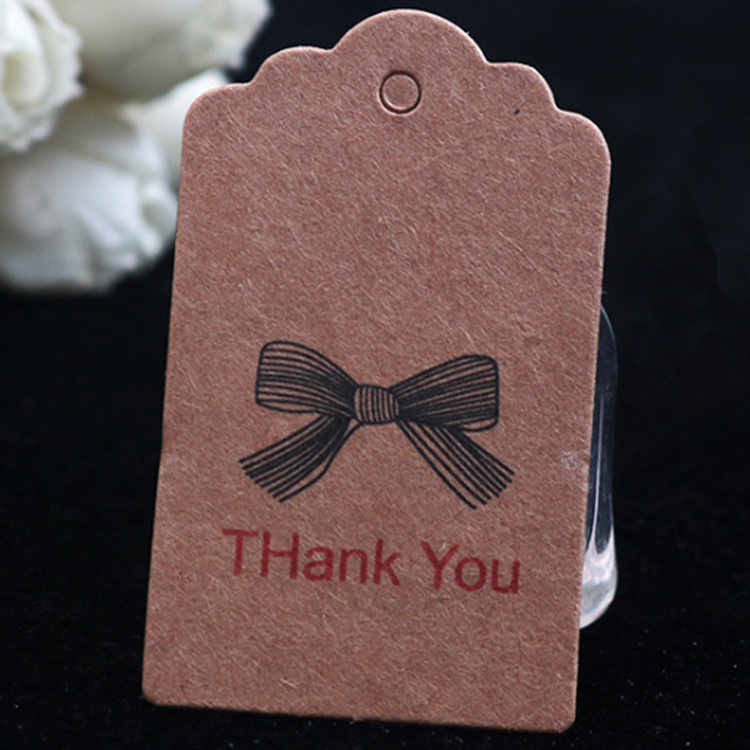 Etikety na narodeninové balenie 100 ks hnedých kraftových/bielych papierových visačiek s poďakovaním, DIY etiketa s mušľou, svadobná darčeková ozdobná visačka 3*5cm