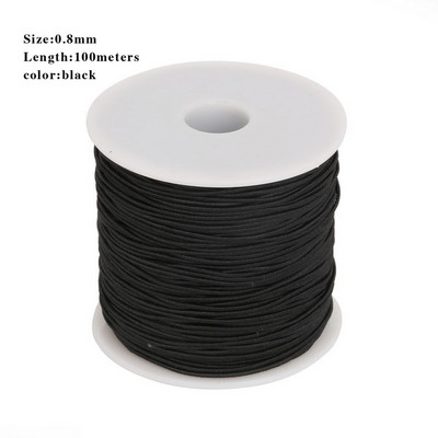 Diametrs 0,8/1,2/1,5 mm apaļa, elastīga aukla, izstiepta vītne/stīga/virve DIY rotaslietu izgatavošanai, kaklarotas rokassprādzes materiālu piegāde