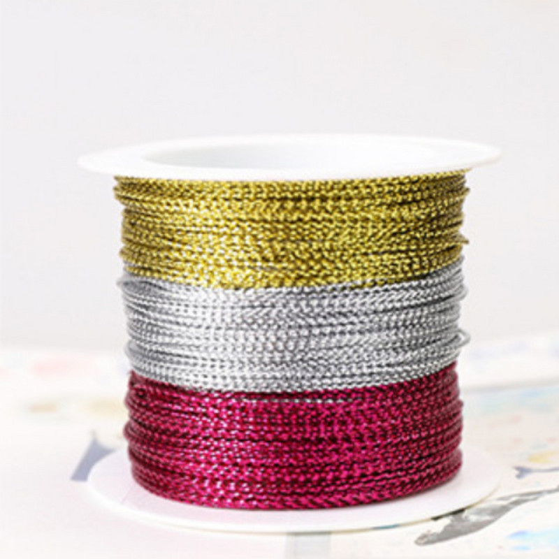 Šareno uže od 20 metara, 1 mm, zlatno/srebrno/crveno uže, navoj užeta, užeta, remena, vrpce, užeta, narukvica, izrada božićnog poklona