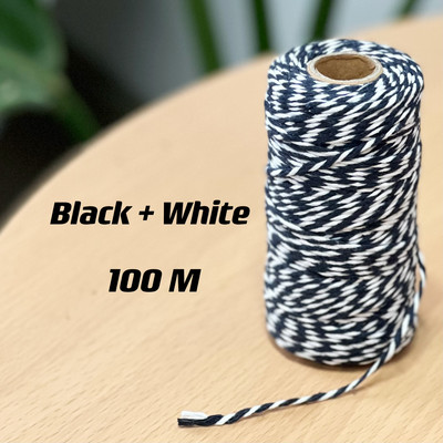 40 színválaszték Makramé zsinór 2 mm-es 100 méteres zsineg Makramé fonal Természetes pamut zsinór Tökéletes makramé kellékek barkácsolás kézműves zsinór